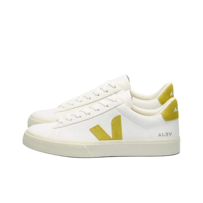 VEJA Campo Low Top Skateboard Shoes Unisex White Yellow-1
