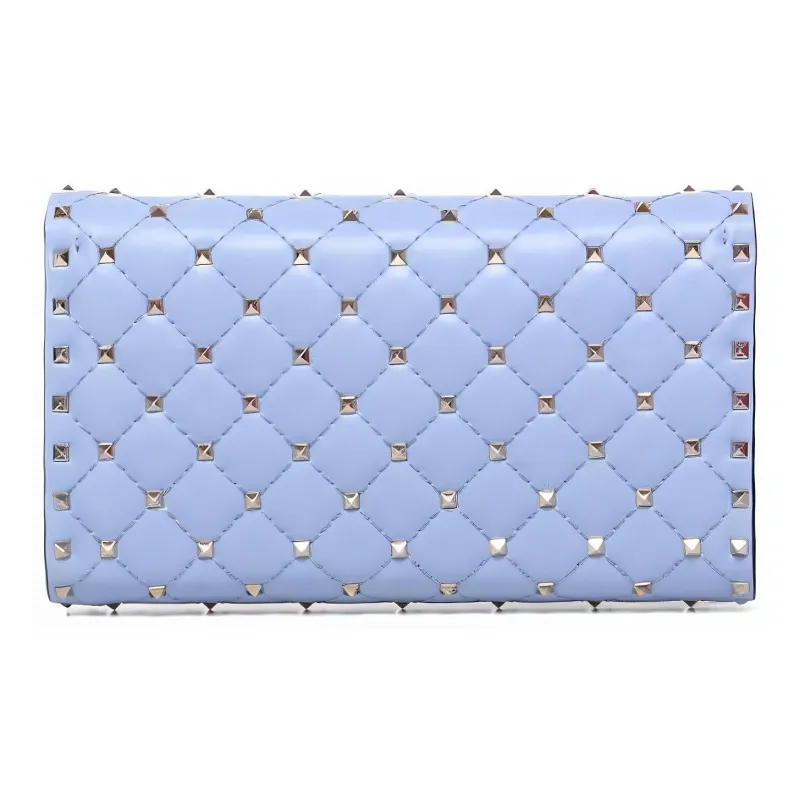 Valentino ROCKSTUD SPIKE Nappa Leather Shoulder Bag Women's Blue-2