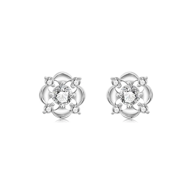 PRP S925 Silver Stud Earrings Women's-0