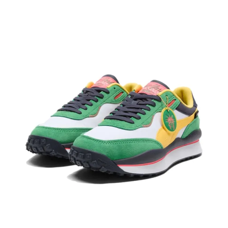 PUMA Style Rider Anti Slip Wear Resistant Low Top Casual Shoes Men's Green Yellow-2
