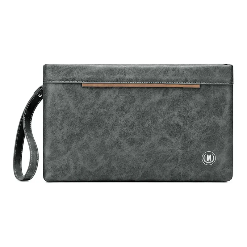 MashaLanti Synthetic Leather Clutch Men's Smoke Gray-1