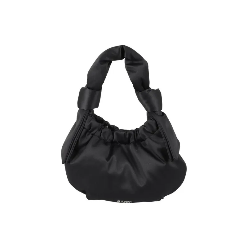 GANNI Polyester Hobo Bag One Shoulder Handbags Small Size Women's Black-2
