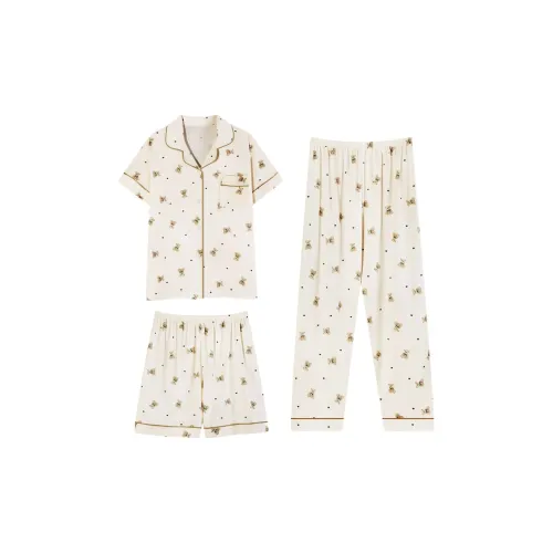 Xiang Ning Pai Pajama Set Women's Ecru