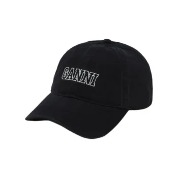 GANNI Logo Embroidered Curved Peak Hat