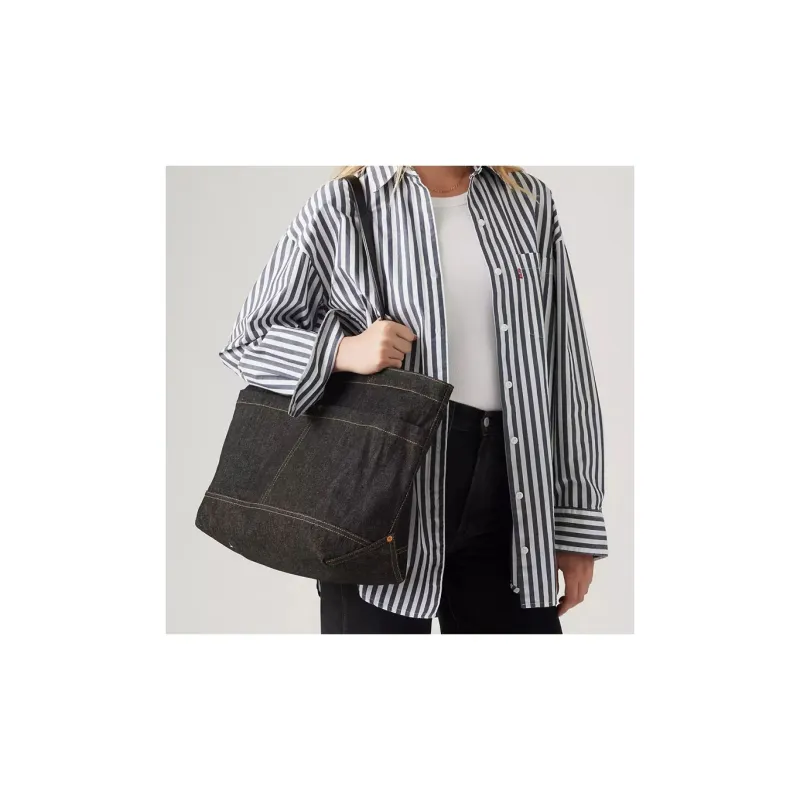 Levi’s Cotton Tote Bag Shopping Bag Handbag Shoulder Bag Regular Women's Black-4