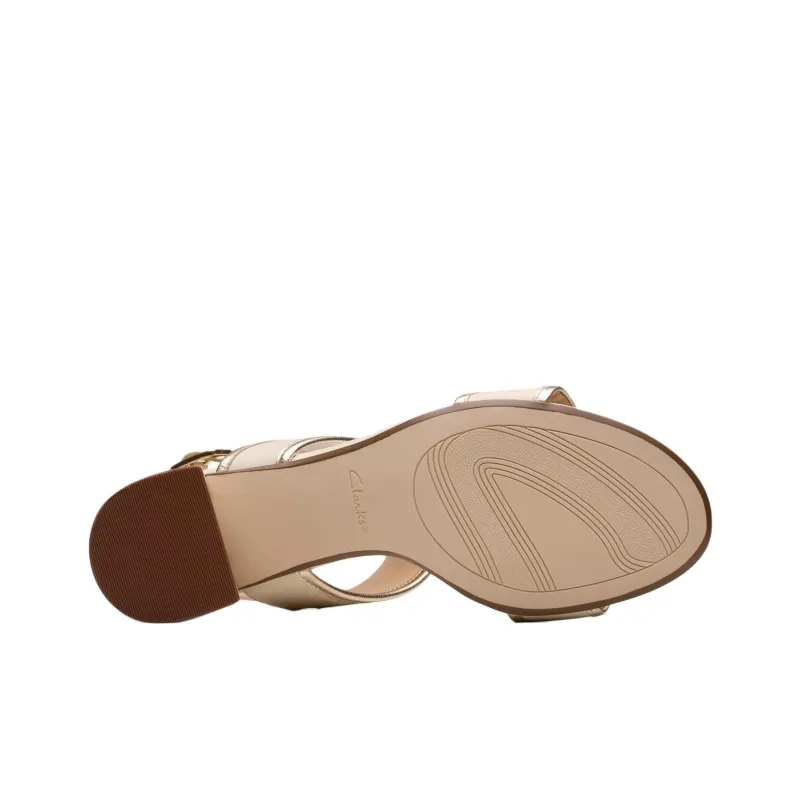 Clarks Ezoria Sling Strap Sandals 7cm Women's Beige-5