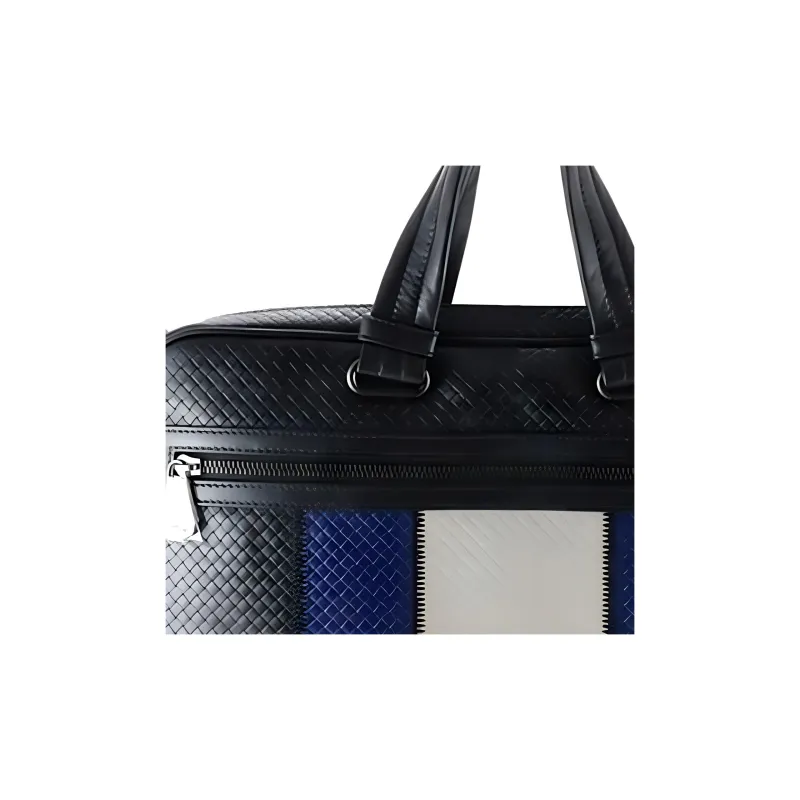 Bottega Veneta Leather Briefcases Handbags Men's Black-4