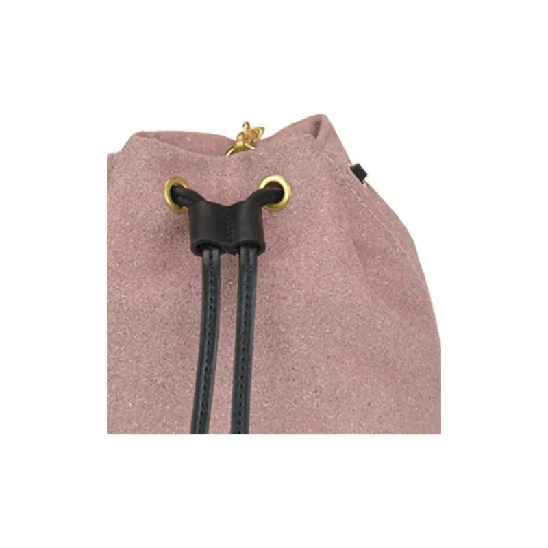 MOSCHINO Cow Leather Bucket Bags Crossbody Bag Shoulder Bag Women's Pink-3