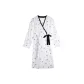 Beige, White, Black, Cherry Long-Sleeved Women's Nightgown