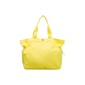 Lululemon Side Cinch Nylon Tote Bag Shopping Bag Handbag Women's Yellow