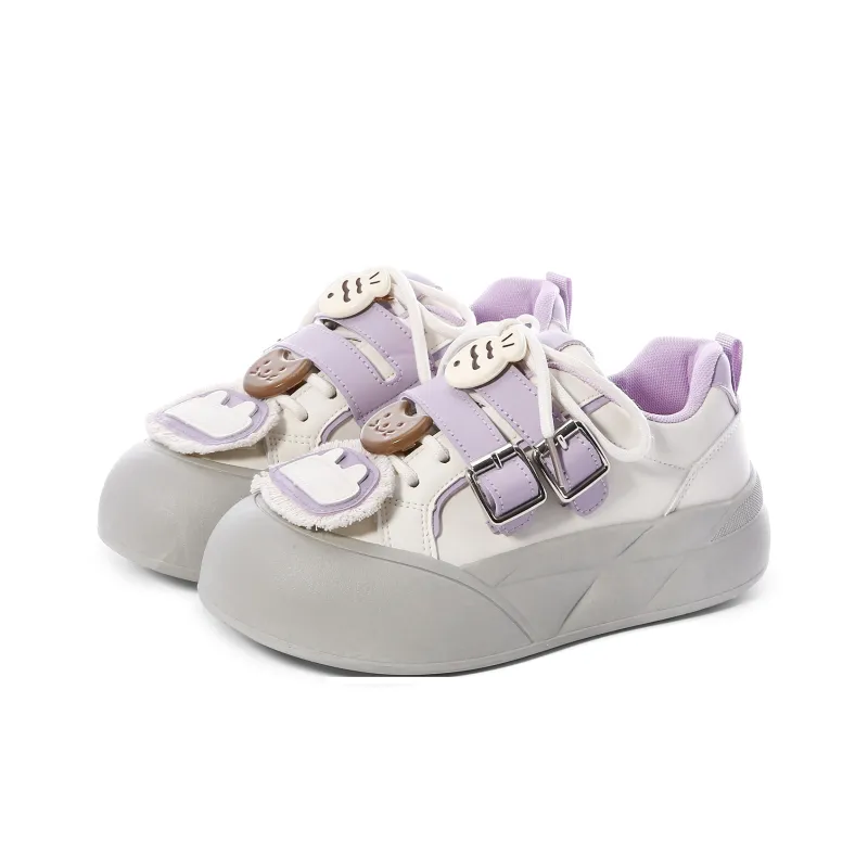 Lovely You Wear-resistant And Lightweight Low-Top Skateboard Shoes Women's Gray Purple-14