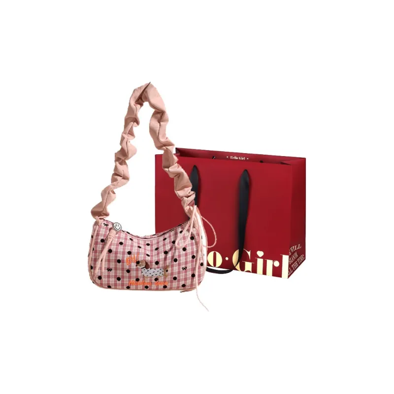GOX Nylon Shoulder Bag Regular Women's Black/Pink/Sky Blue-7