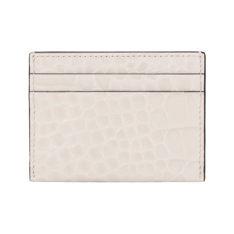 TORY BURCH Leather Card Holder Women's White-2