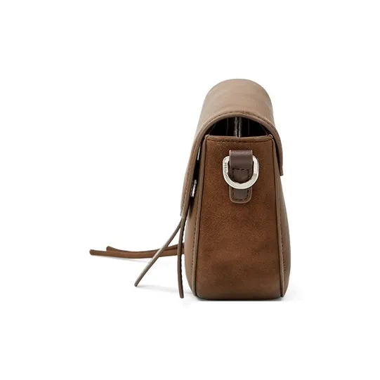 Teenmix Split Cow Leather Saddle Bag, Crossbody Bag, Shoulder Bag Trumpets Women's Coffee/Brown/Latte/Black-5