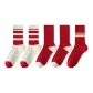 2 White Wide Stripes+2 Red+1 Red Double Stripe