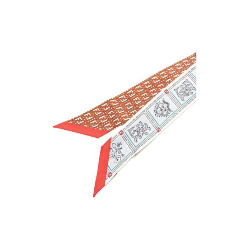 FENDI 2001-2024 Ff Floral Logo Print Silk Scarf Scarves-2