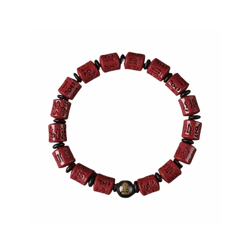 ZUIWENGLANGYASHANWENCHUANG Cinnabar Bracelets Unisex-4
