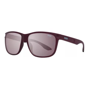 BMW Plastic Rectangular Sunglasses Men's Red Brown