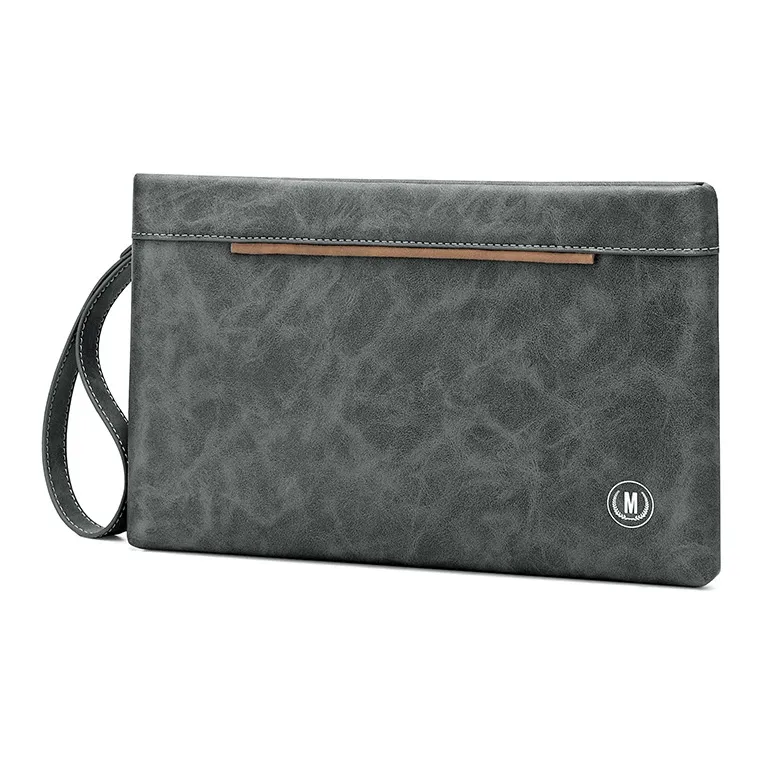 MashaLanti Synthetic Leather Clutch Men's Smoke Gray-2