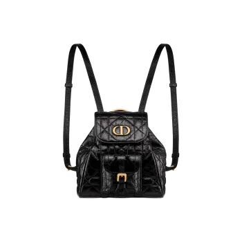 DIOR Caro Calfskin Backpack Small Size Women's Black