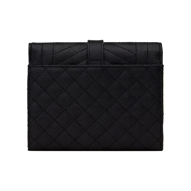 SAINT LAURENT Monogram Leather Wallet Women's Black-2