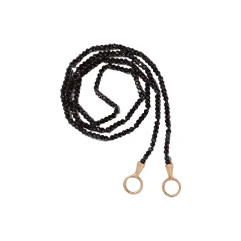 Marla Aaron 14kt Yellow Gold Itty Bitty Black Spinel Strand Necklace