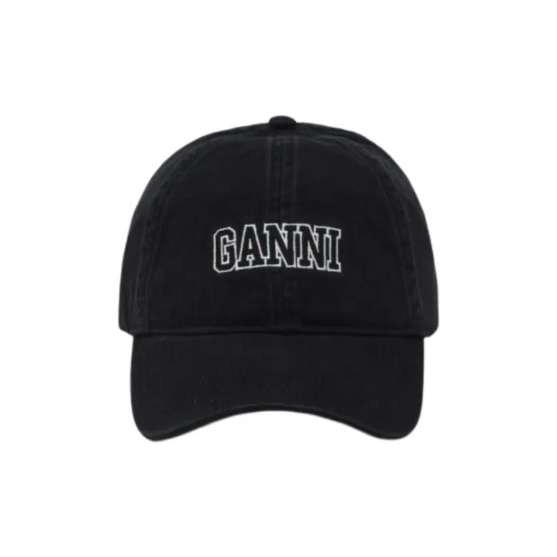 GANNI Logo Embroidered Curved Peak Hat-1