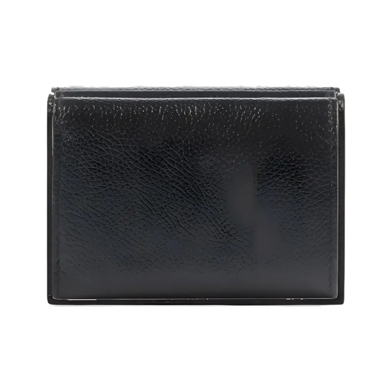 Balenciaga Cash Cow Leather Wallet Mini Men's Black-4