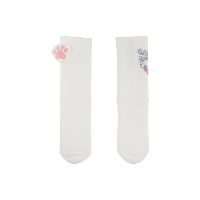 LiNing Sports Life Collection Mid Calf Socks Unisex 1 Pack White-5