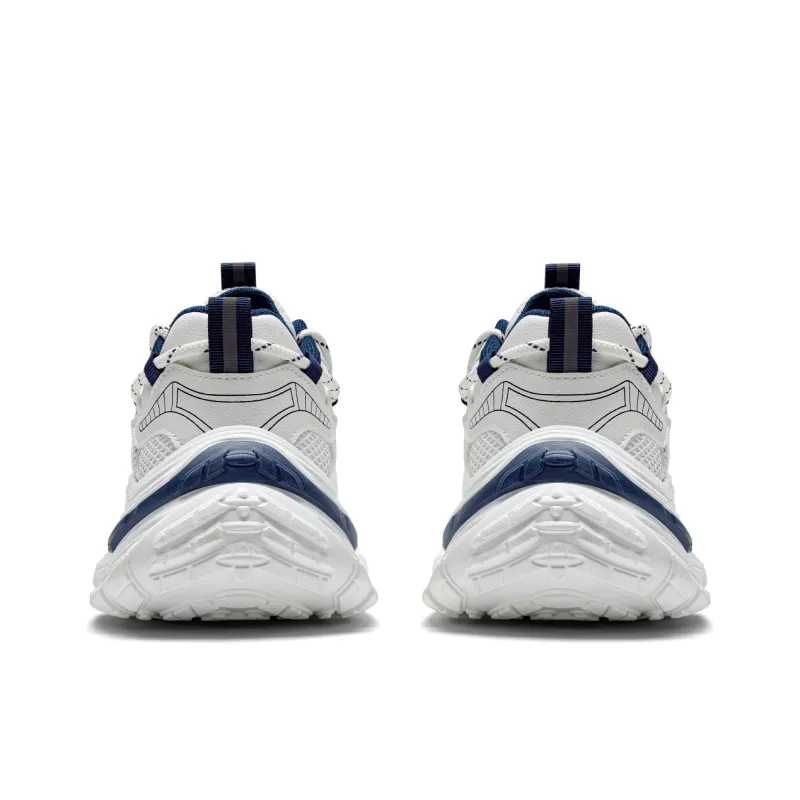 Warrior Wear Resistant Wide Coverage Lightweight Low Top Chunky Sneakers Unisex Beige Blue-4