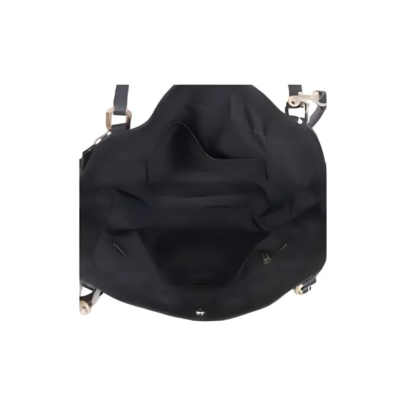 COACH Edie Pebbled Leather Shoulder Bag Large Size Women's Black-2