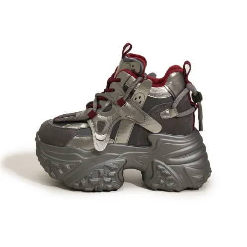 Milan Love Song Wear Resistant Height Increasing Warm Mid Top Chunky Sneakers Women's