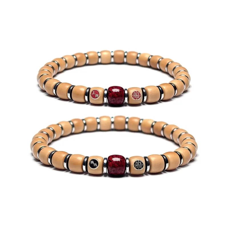 MOUNTAINS AND MANS Bodhi Root New Chinese Style Good Luck Beaded Bracelet Unisex-8