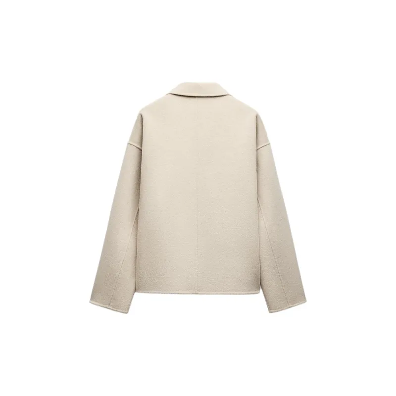 ZARA ZW Series Jackets & Coats Women's Cream-1