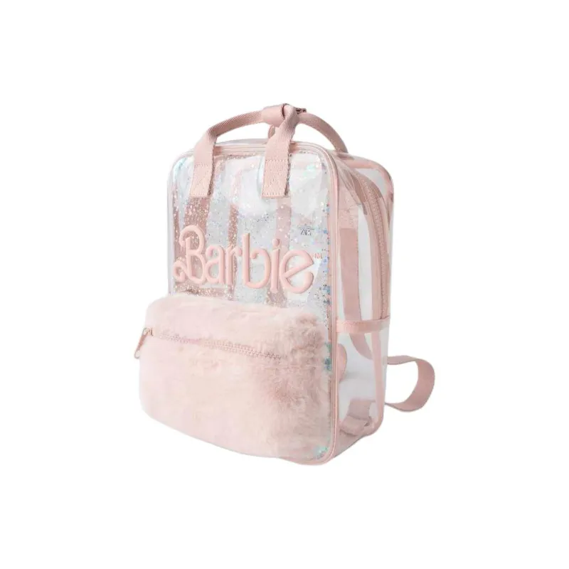 ZARA Barbie, Collaboration Thermoplastic Polyurethane Backpack Mini Kids' Pink-1