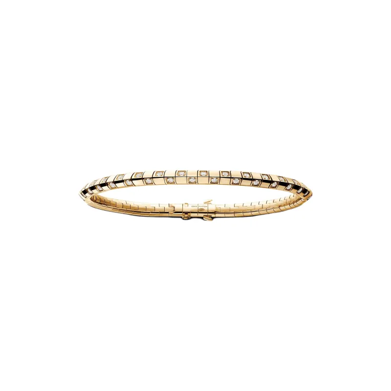 LOUIS VUITTON Le Damier De LOUIS VUITTON Small Bracelet Yellow Gold And Diamonds-0