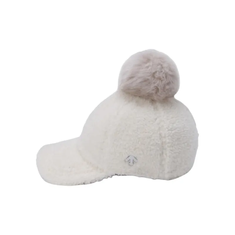 DESCENTE Velvet Baseball Caps Women's White-3