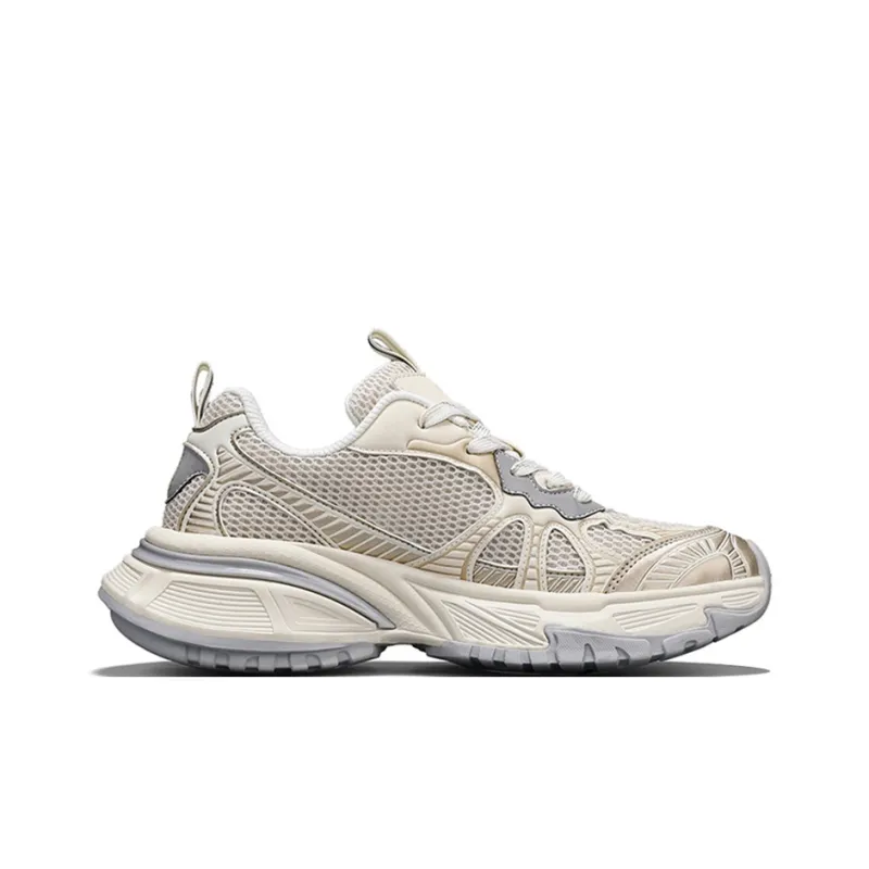 NFL Baltimore Ravens Height Increasing Wear-Resistant Breathable Slip-Resistant Low-Top Chunky Sneakers Unisex Beige-1