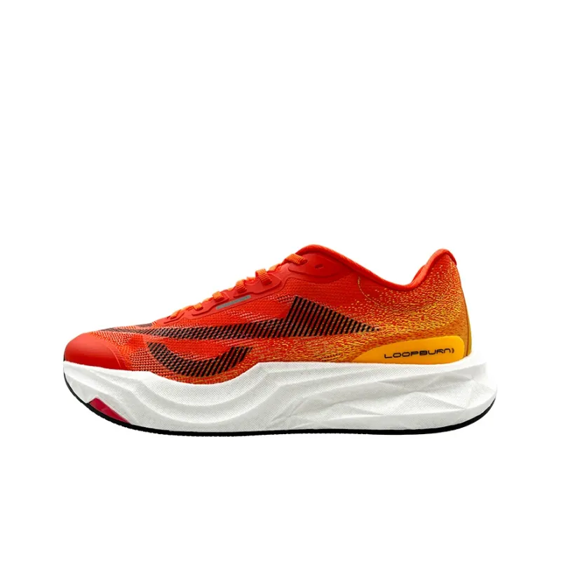 LOOP BURN Breeze Style Running Shoes Unisex Low Top Pink, Orange, White-5