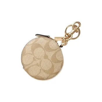 COACH PVC Clutch Coin Purse Women's Monogram Light Brown