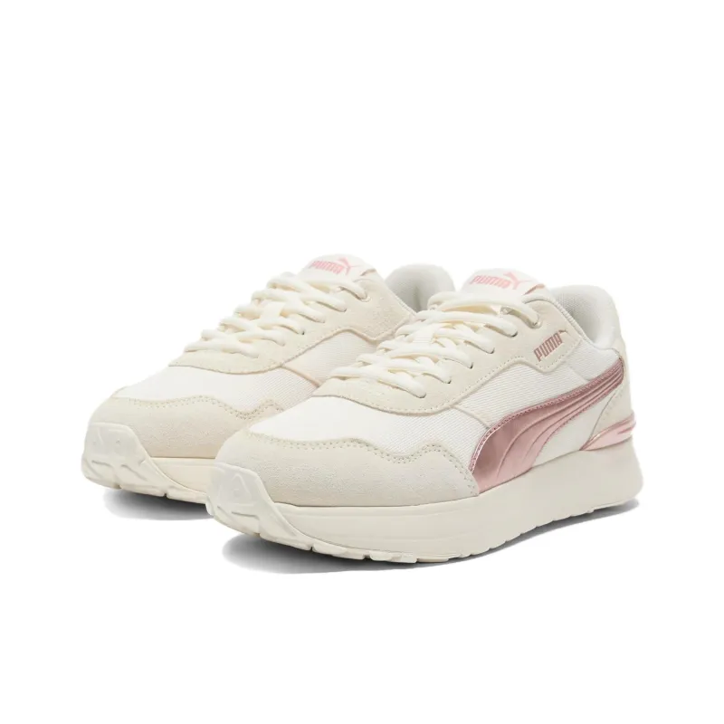 PUMA R78 Anti Slip Wear Resistant Low Top Casual Shoes Women's White Pink-2