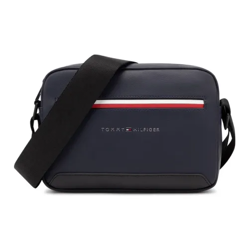 Tommy Hilfiger Artificial Leather Camera Bag, Crossbody Bag Medium Size Men's Navy Blue