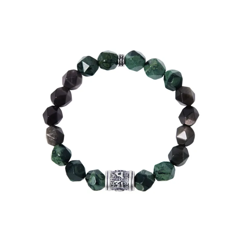 ZUIWENGLANGYASHANWENCHUANG Obsidian Bracelets Unisex-0