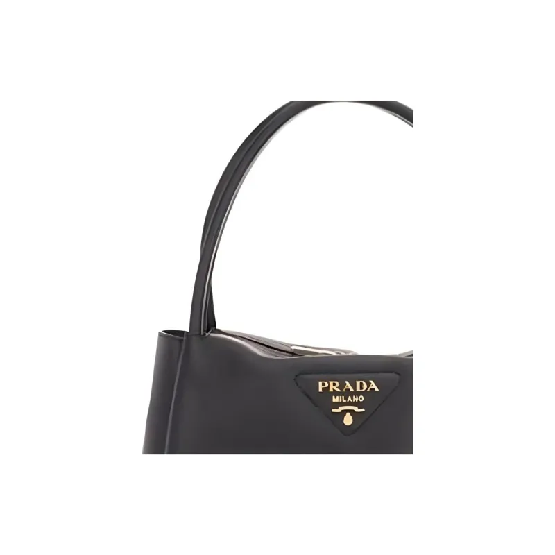 PRADA Genuine Leather Handbag Women's Black-4