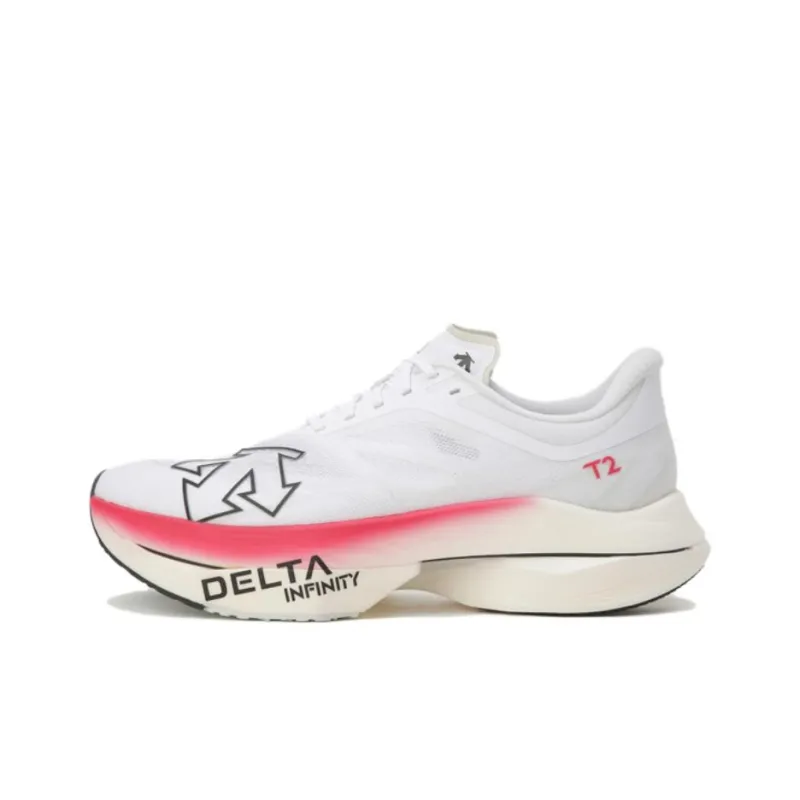 DESCENTE Anti Slip Wear Resistant Low Top Running Shoes Unisex White-0