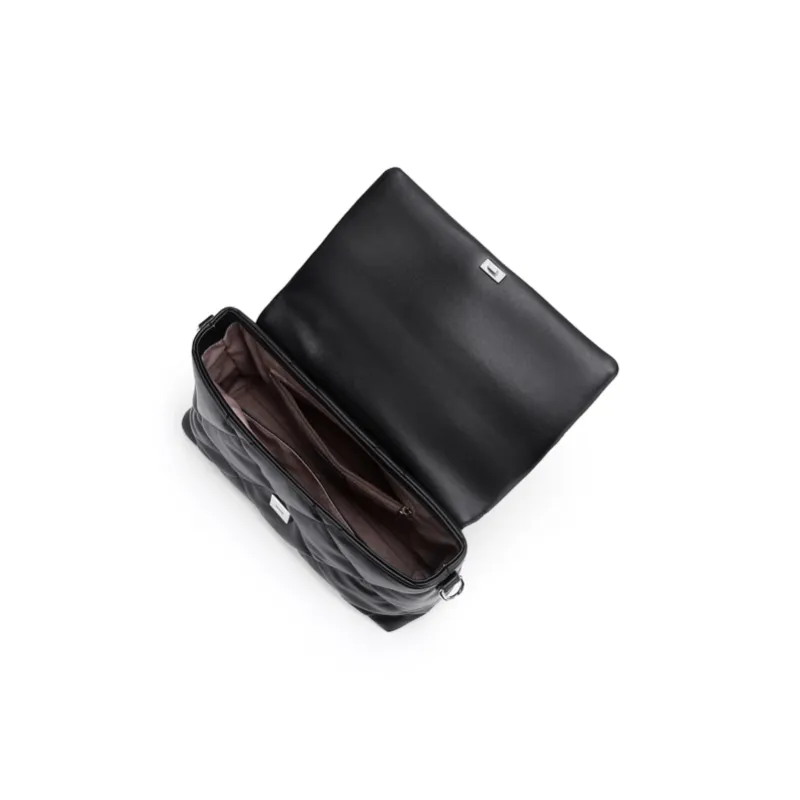 Simvay Clos PU Shoulder Bag Crossbody Bag Soft Leather Handbag Small Size Women's Black-4