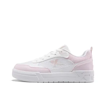 XTEP Breathable Cushioning Low Top Skateboard Shoes Women's White Pink