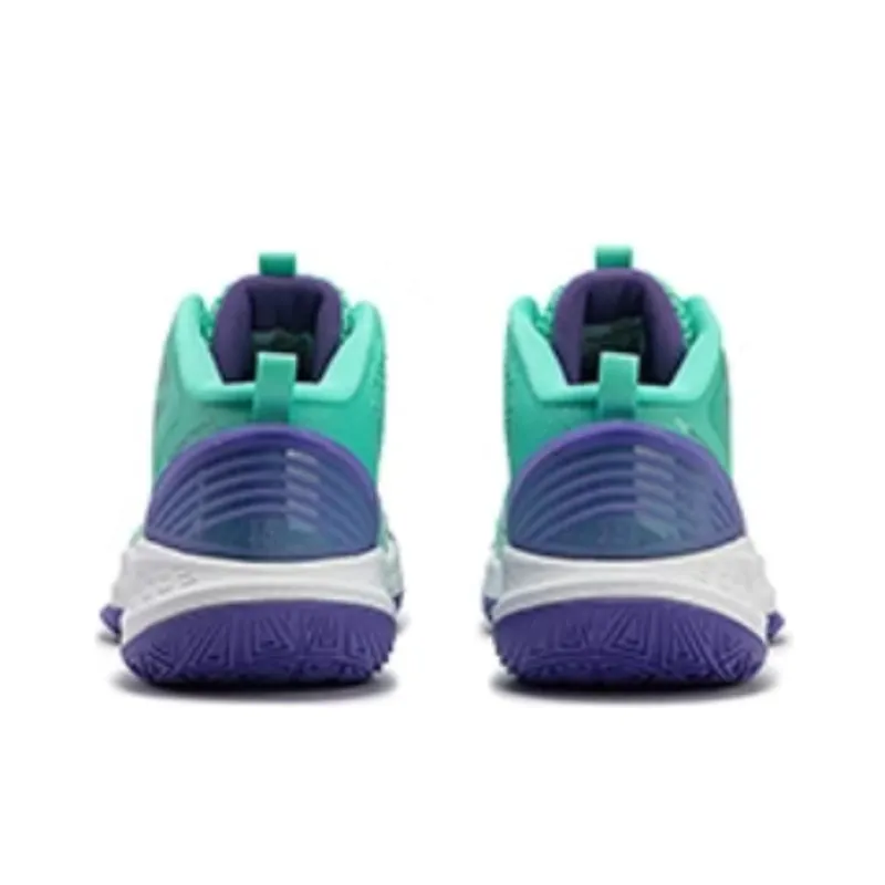 361° Wear Resistant Mid Top Basketball Shoes Men's Green Purple-1