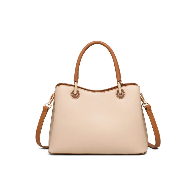COMELY Cow Leather Shoulder Bag Crossbody Bag Handbags Regular Women's Milk Tea Beige-5