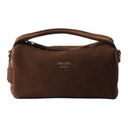 prada Match Calfskin Shoulder Bag Crossbody Bag Handbag Unisex Coffee Brown
